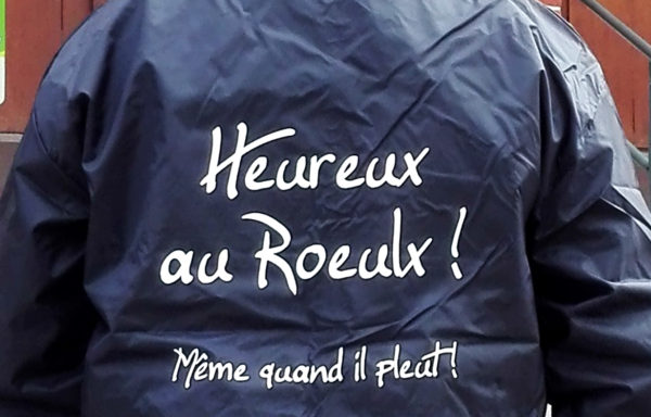 Coupe-vent “Heureux au Roeulx ! Même quand il pleut !”