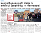 Inauguration en grande pompe du mémorial George Price le 10 novembre !